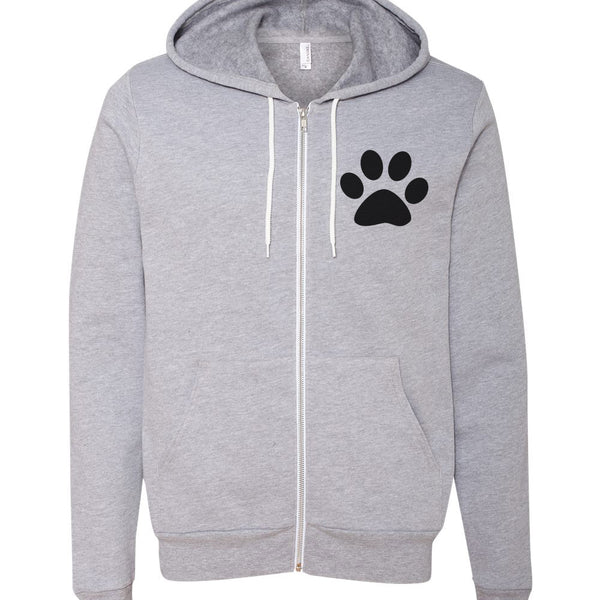 Paw print 2025 zip up hoodie